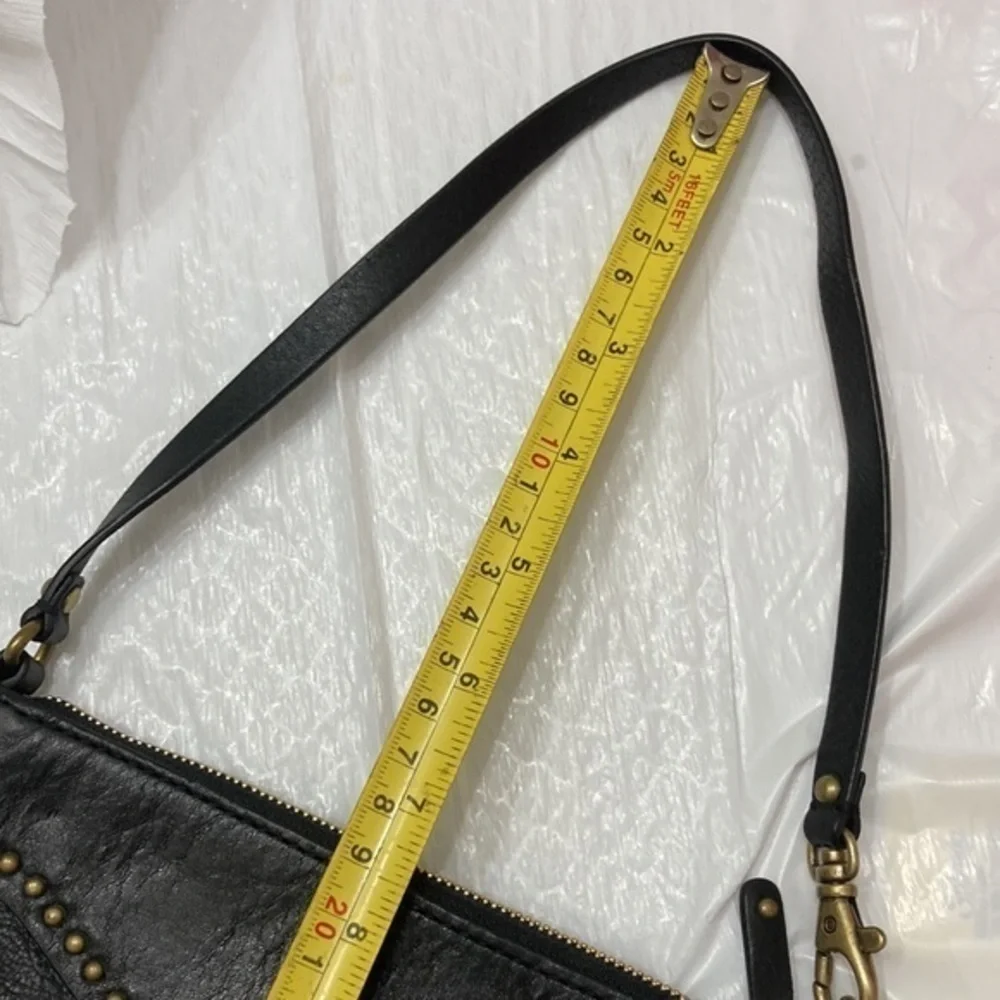 Michael Kors black leather studded mini bag convertible wristlet